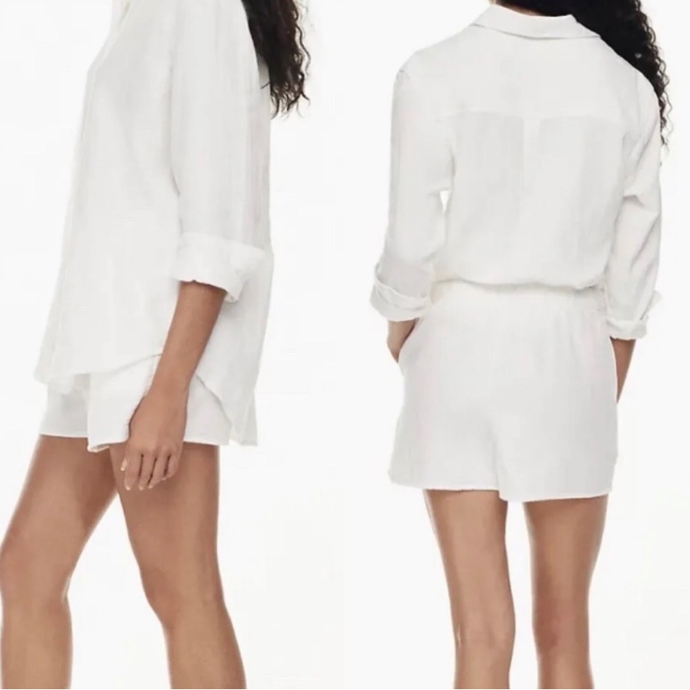 Aritzia Wilfred Linen like XS White Breeze Shorts 3”